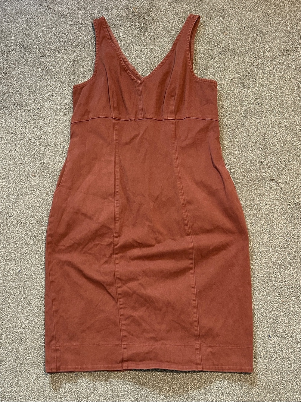Prairie Underground Brownish Red Short Tank Dress Size XL Cotton Blend Zip Back